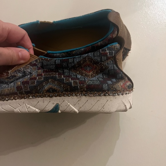 Twisted X Women's Zero-X Slip-On Shoes - Moc Toe Tan 10 Medium Blue Tan Comfort - Picture 9 of 11